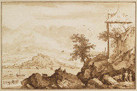 TvB G 6201
<br/>
Kustlandschap met vierkante toren
<br/>
<em>Cootwyck, Jurriaan (1714 - 1798)</em>
